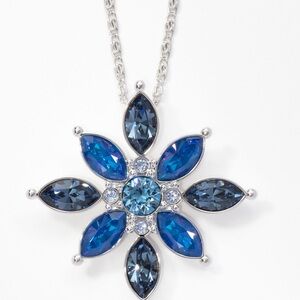 Touchstone Crystal by Swarovski SUMMER BLOOM necklace in blue shades BNIB